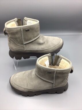 UGG Gray Shearling-Lined Suede Ankle Boots